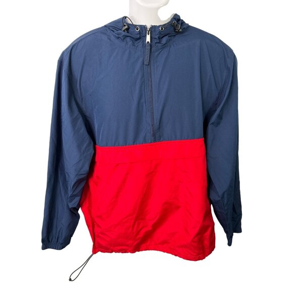 Swiss Tech Windbreaker Jacket Men’s Medium (38-40) Blue Red Pullover Hoodie‎ - Picture 1 of 8